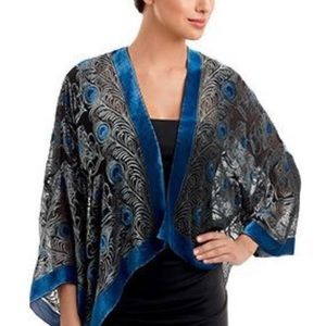The MET peacock burnout velvet kimono